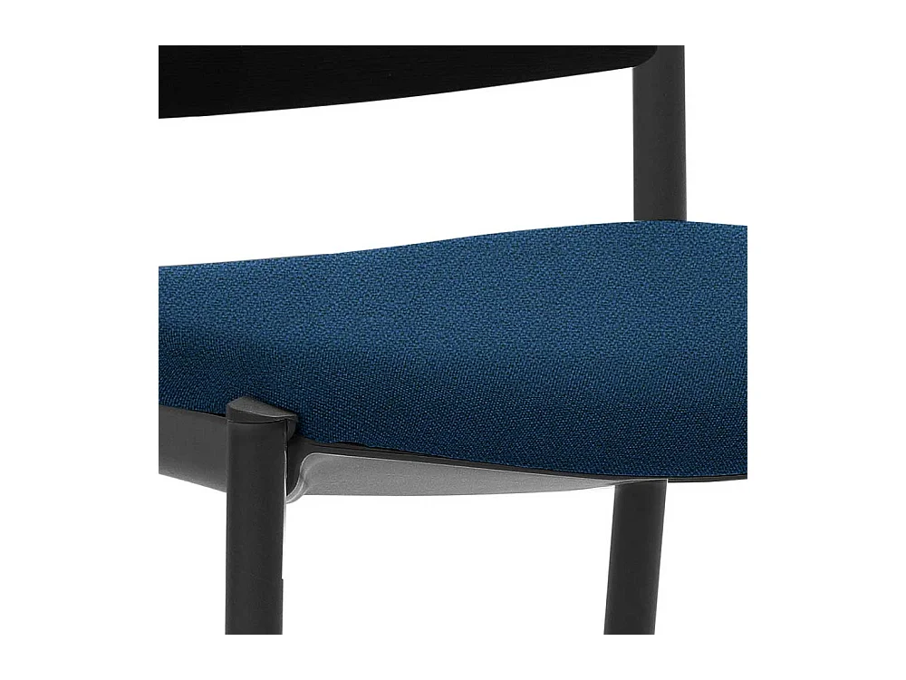 Konferenzstuhl in Dunkelblau & Schwarz stapelbar