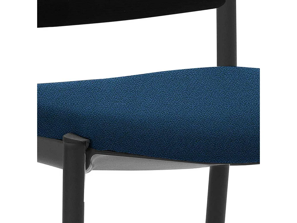 Konferenzstuhl in Dunkelblau & Schwarz stapelbar