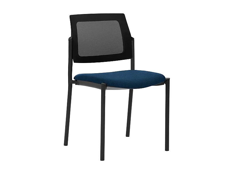 Konferenzstuhl in Dunkelblau & Schwarz stapelbar
