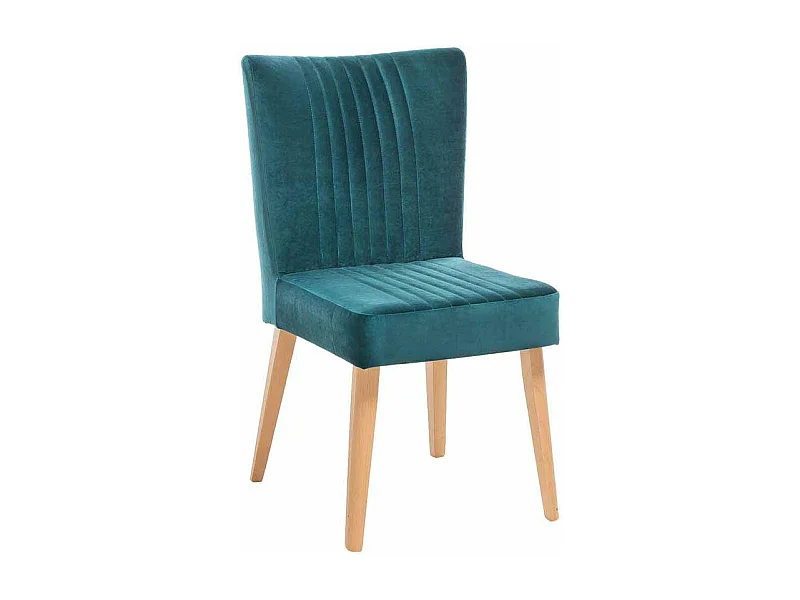 Esszimmerstuhl im Mid Century Design Petrol Stoff