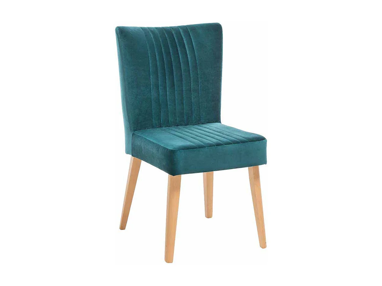 Esszimmerstuhl im Mid Century Design Petrol Stoff