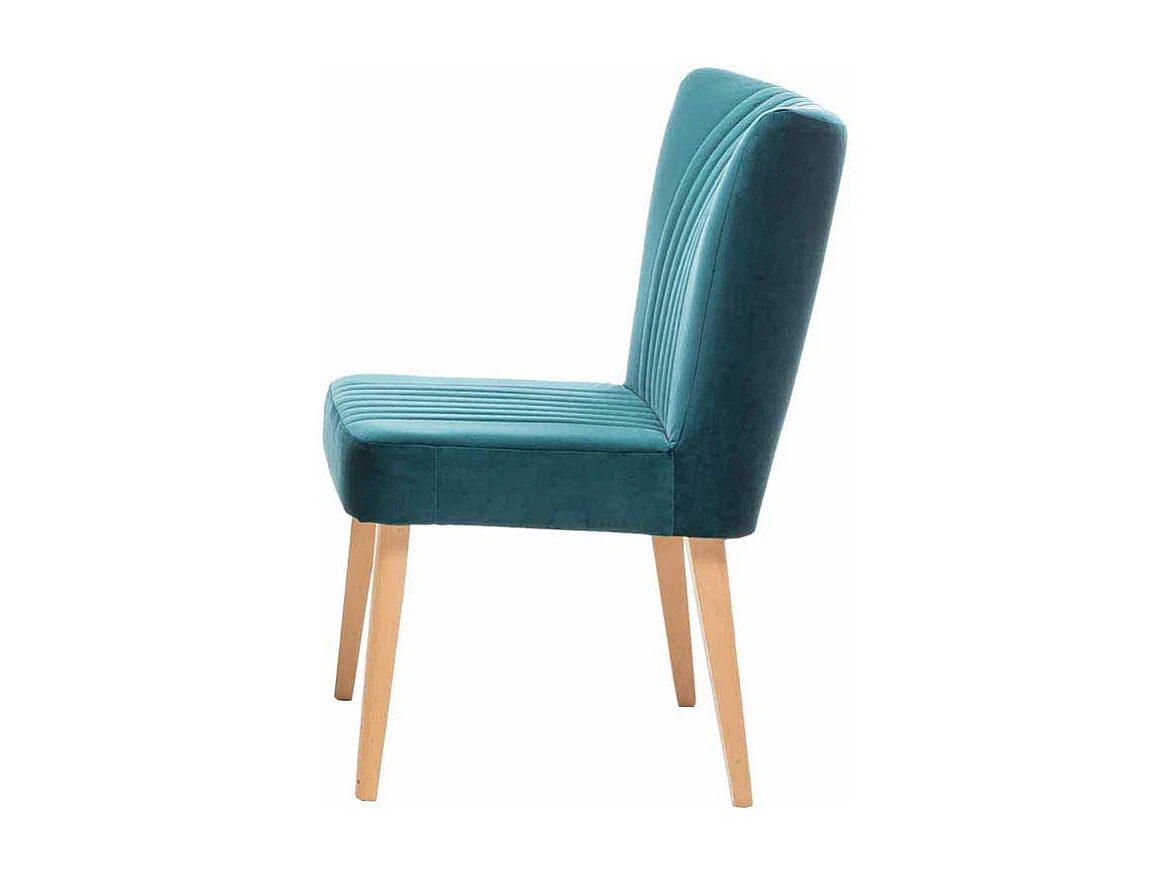 Esszimmerstuhl im Mid Century Design Petrol Stoff (2er Set)