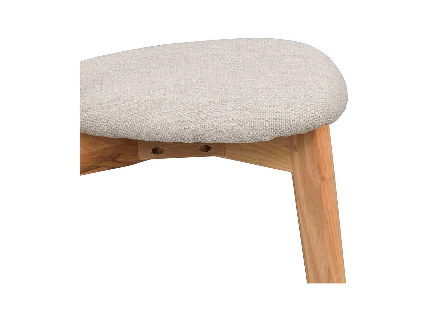 Skandi Küchenstühle aus Eiche Massivholz Webstoff Beigegrau (2er Set)