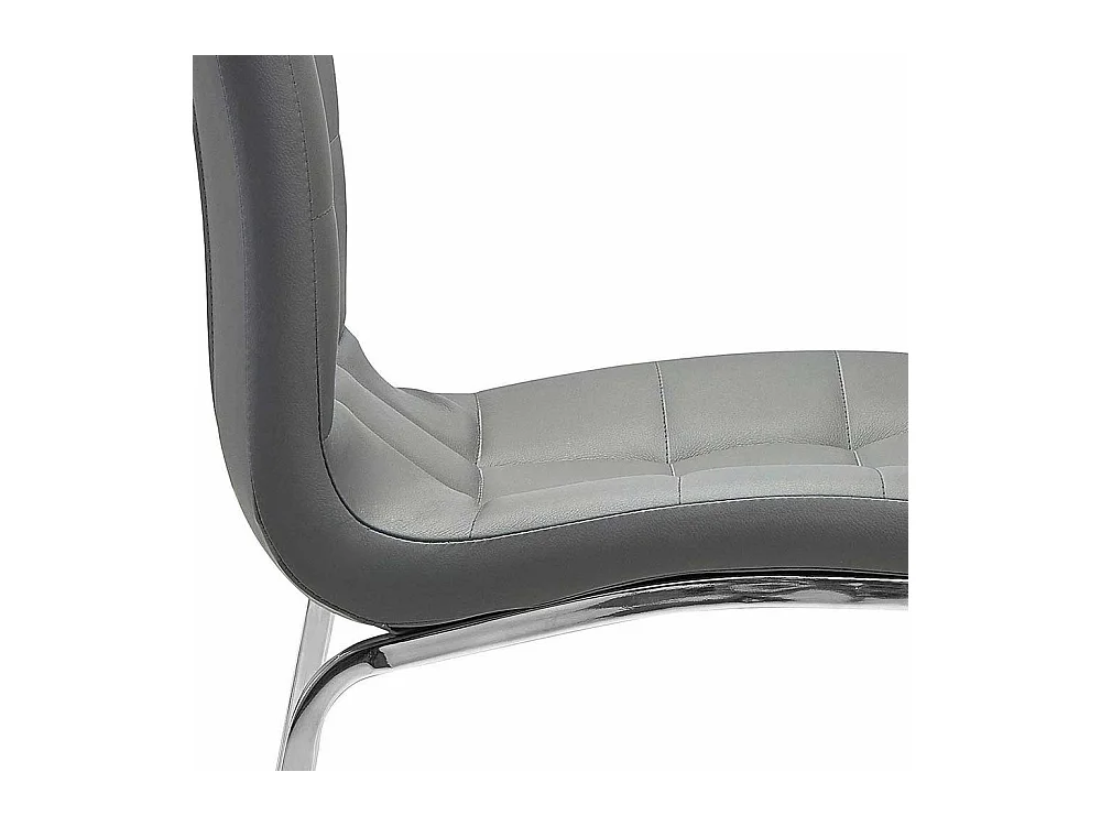 Polsterstuhl Set Esszimmer in Grau aufwendigen Steppungen (2er Set)