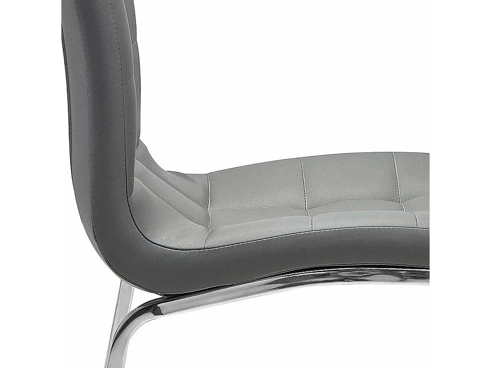 Polsterstuhl Set Esszimmer in Grau aufwendigen Steppungen (2er Set)