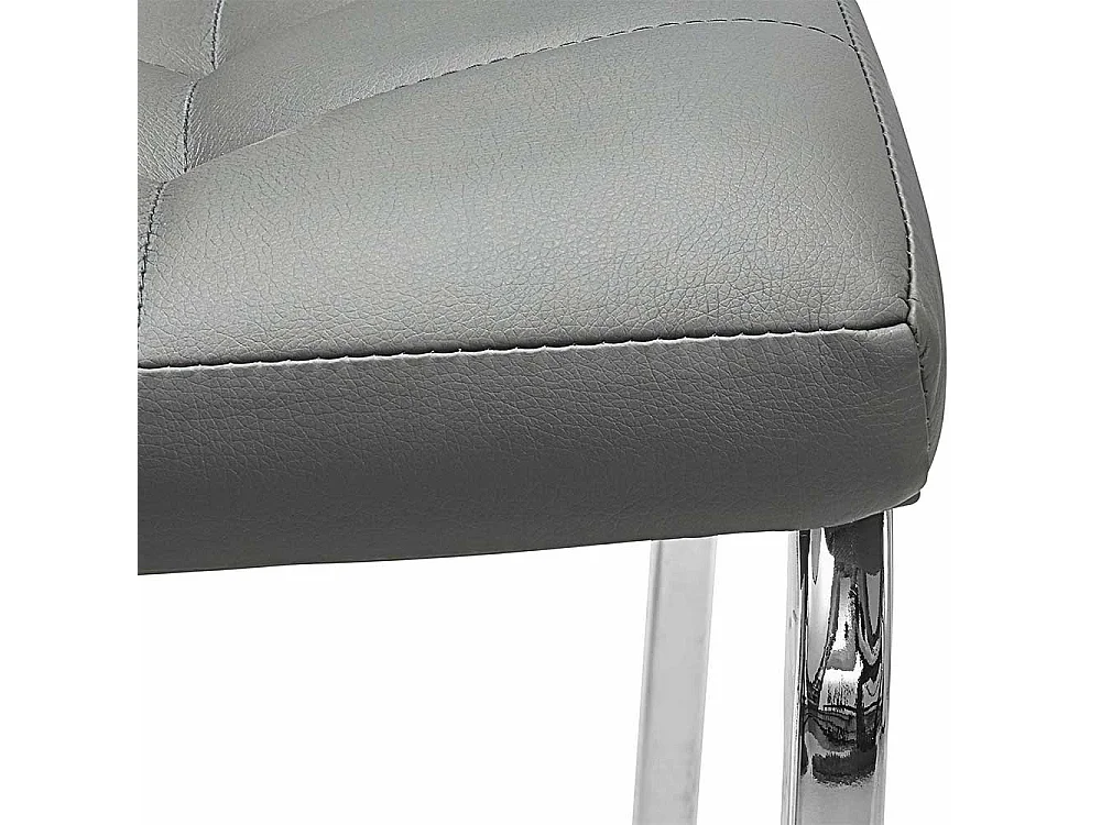 Polsterstuhl Set Esszimmer in Grau aufwendigen Steppungen (2er Set)