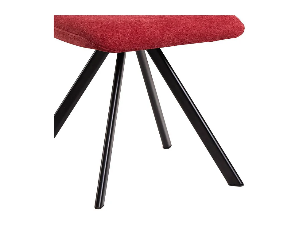 Esszimmerstuhl Polsterstuhl in Rot mit aufwendigen Steppungen (2er Set)