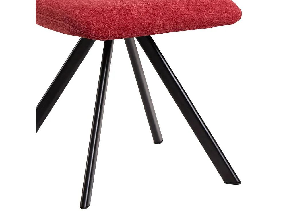 Esszimmerstuhl Polsterstuhl in Rot mit aufwendigen Steppungen (2er Set)