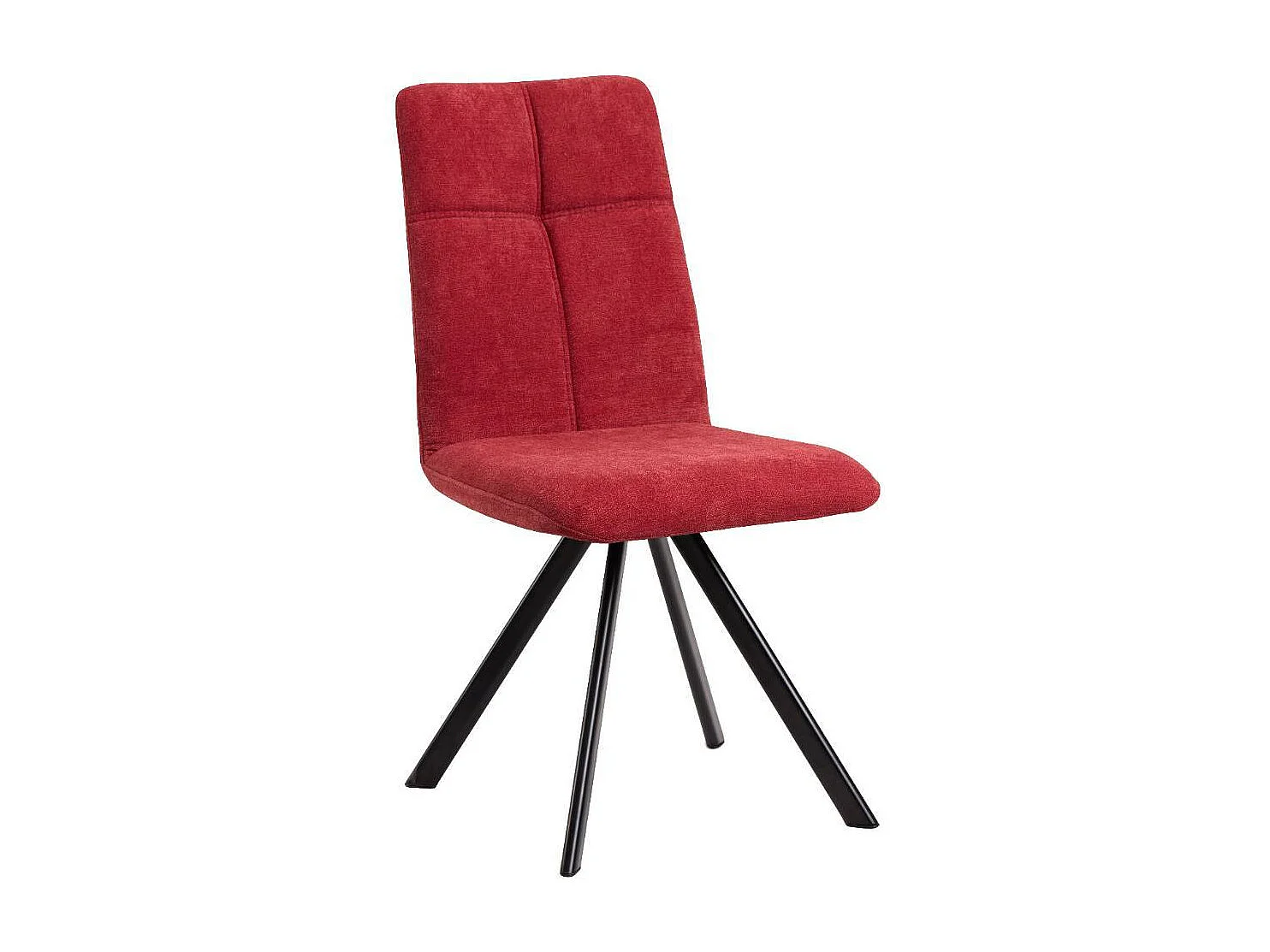 Esszimmerstuhl Polsterstuhl in Rot mit aufwendigen Steppungen (2er Set)