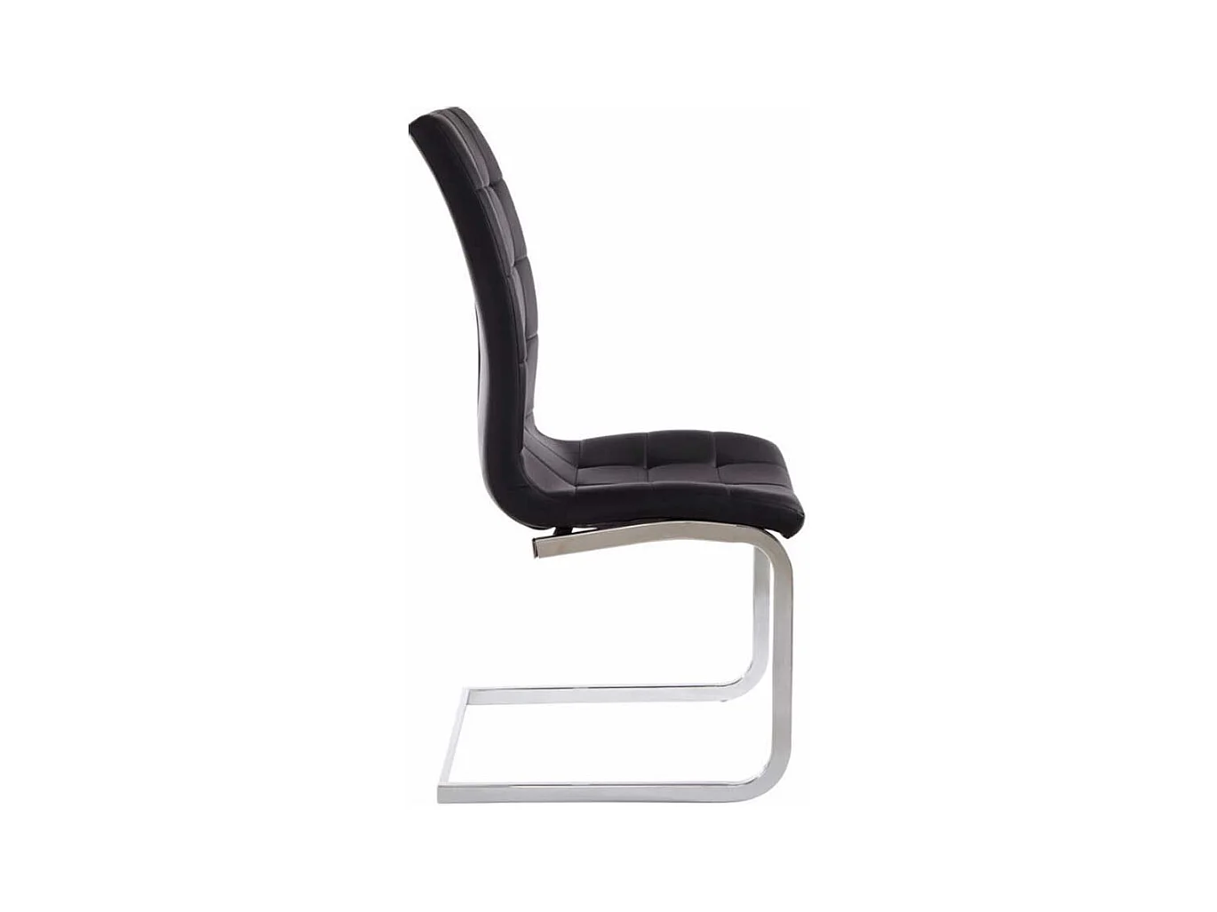 Schwingstühle in Schwarz Kunstleder verchromtem Metallgestell (Set)