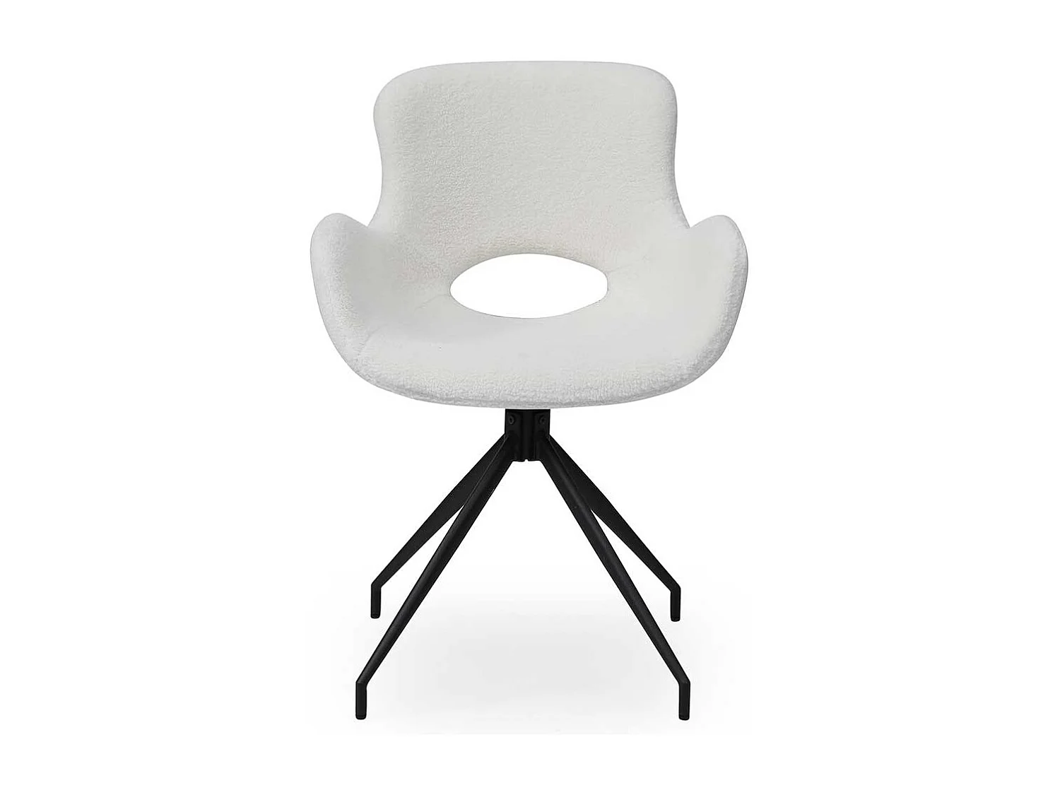 Polsterstuhl Esszimmer mit Bezug aus weißem Plüsch Armlehnen