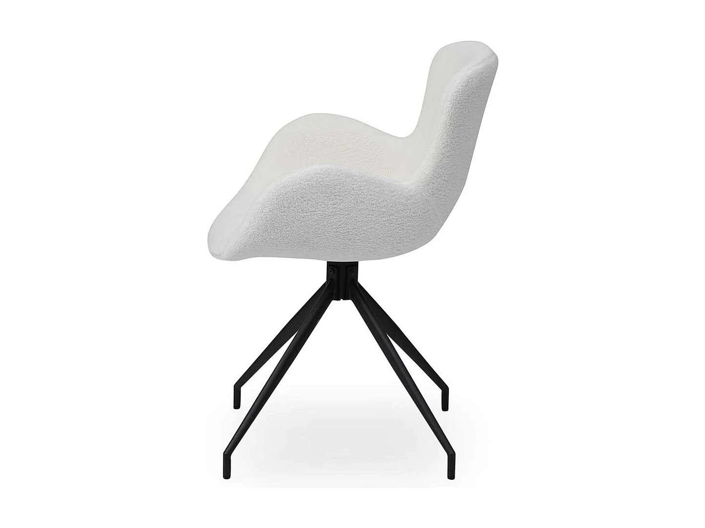 Polsterstuhl Esszimmer mit Bezug aus weißem Plüsch Armlehnen