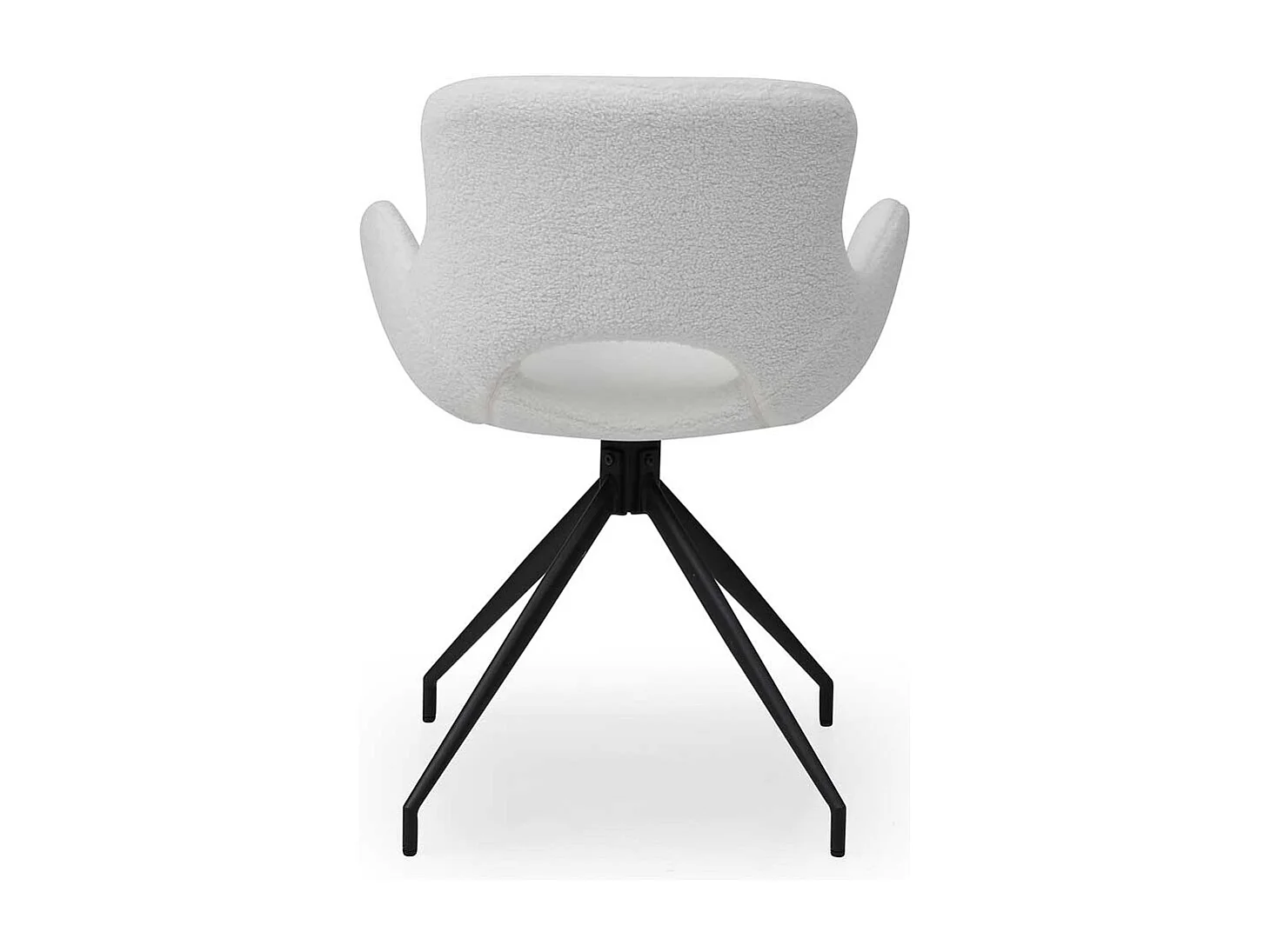 Polsterstuhl Esszimmer mit Bezug aus weißem Plüsch Armlehnen