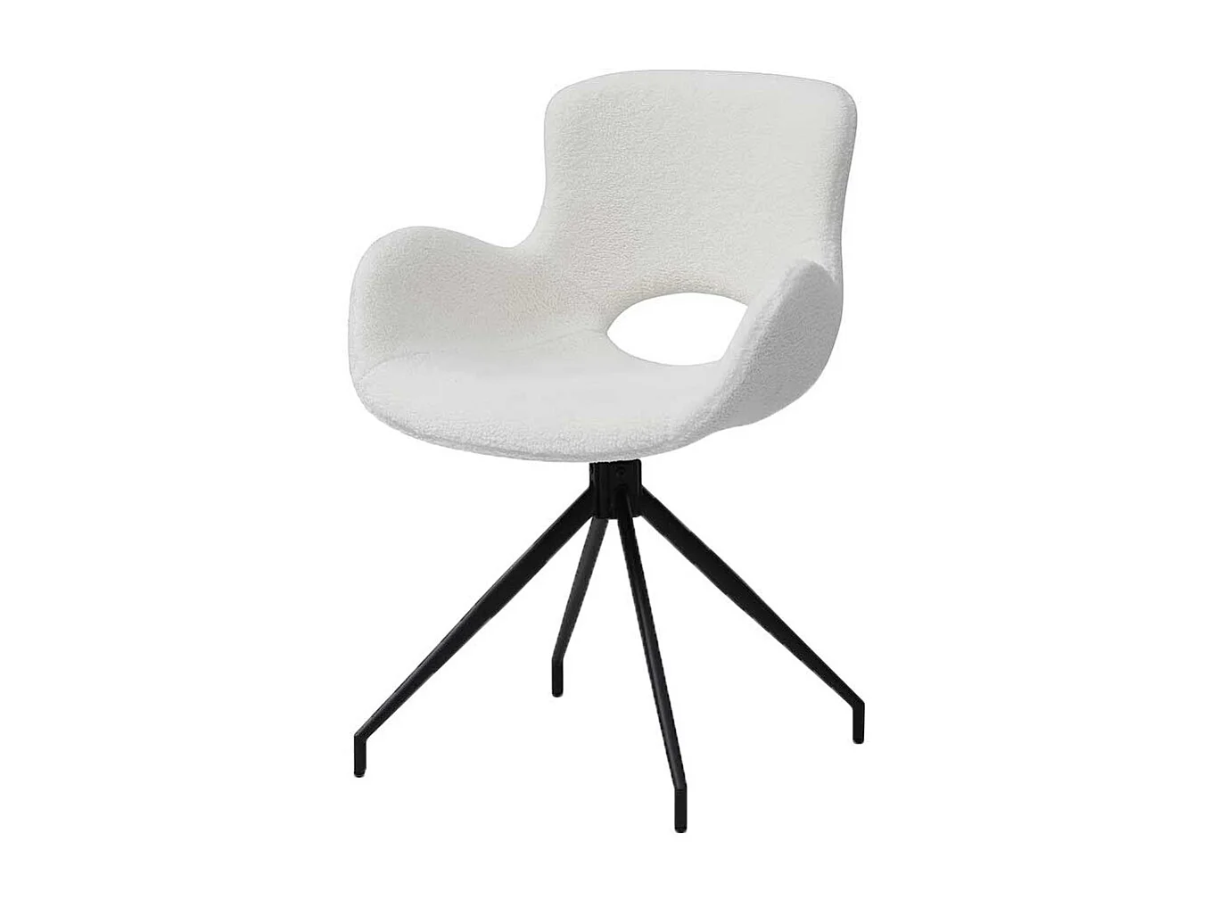 Polsterstuhl Esszimmer mit Bezug aus weißem Plüsch Armlehnen