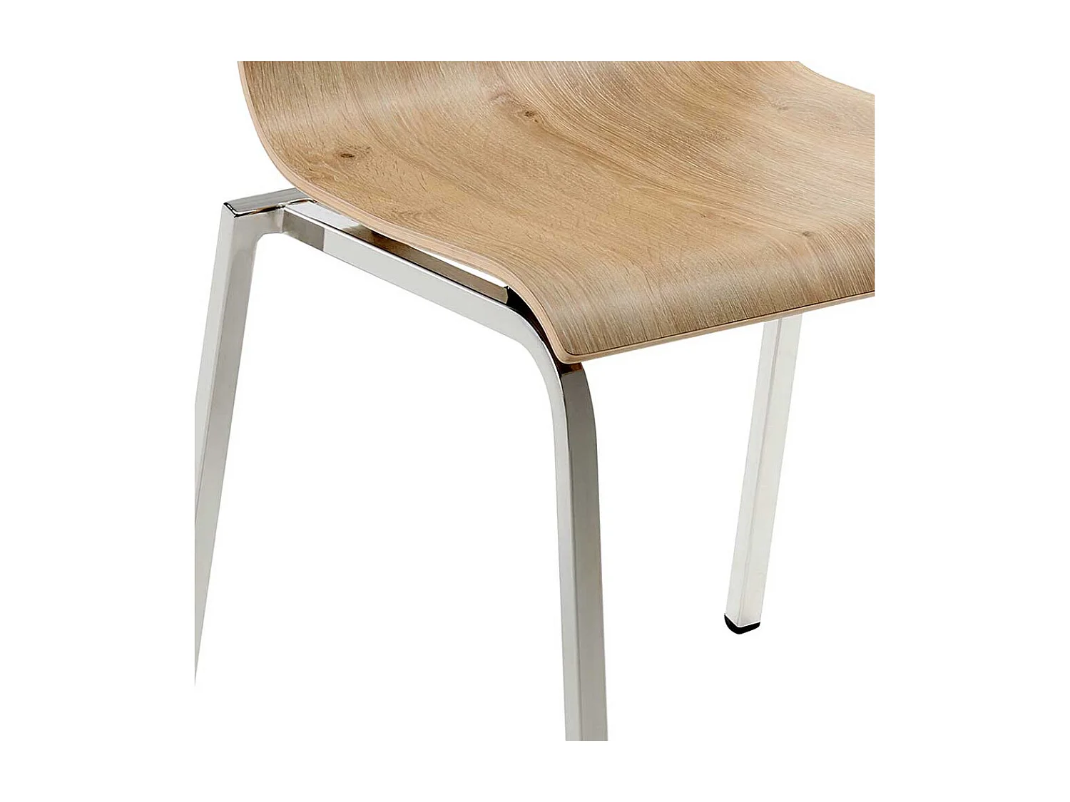 Esstischstuhl in Eichefarben Schichtholz und Stahl