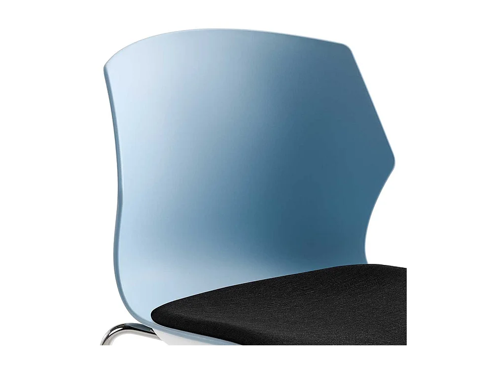 Esstischstuhl in Blaugrau und Schwarz Kunststoff