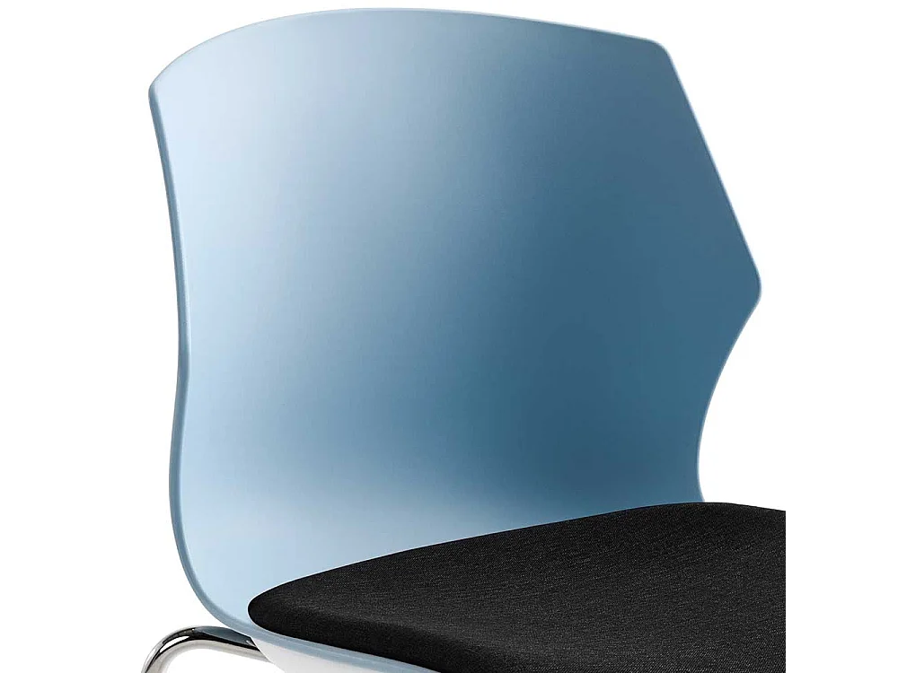 Esstischstuhl in Blaugrau und Schwarz Kunststoff