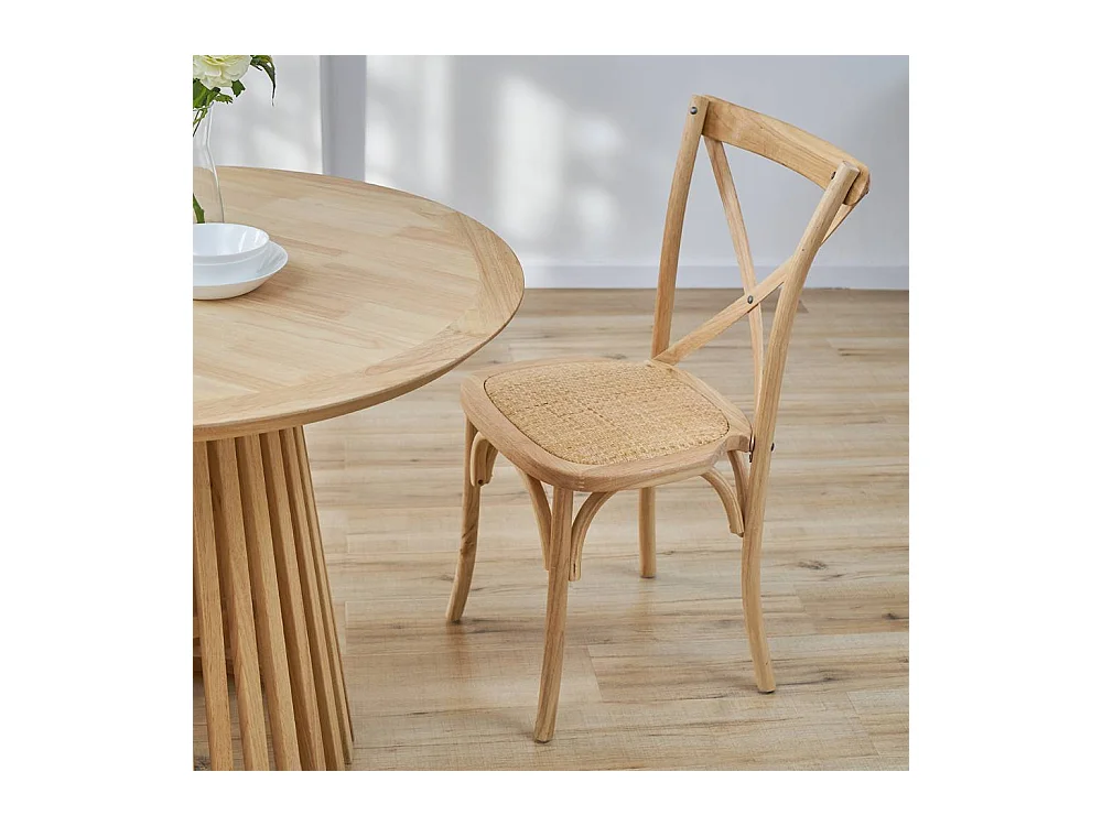 Esszimmerstuhl Bistrostühle aus Massivholz mit Zierverstrebungen (2er Set)