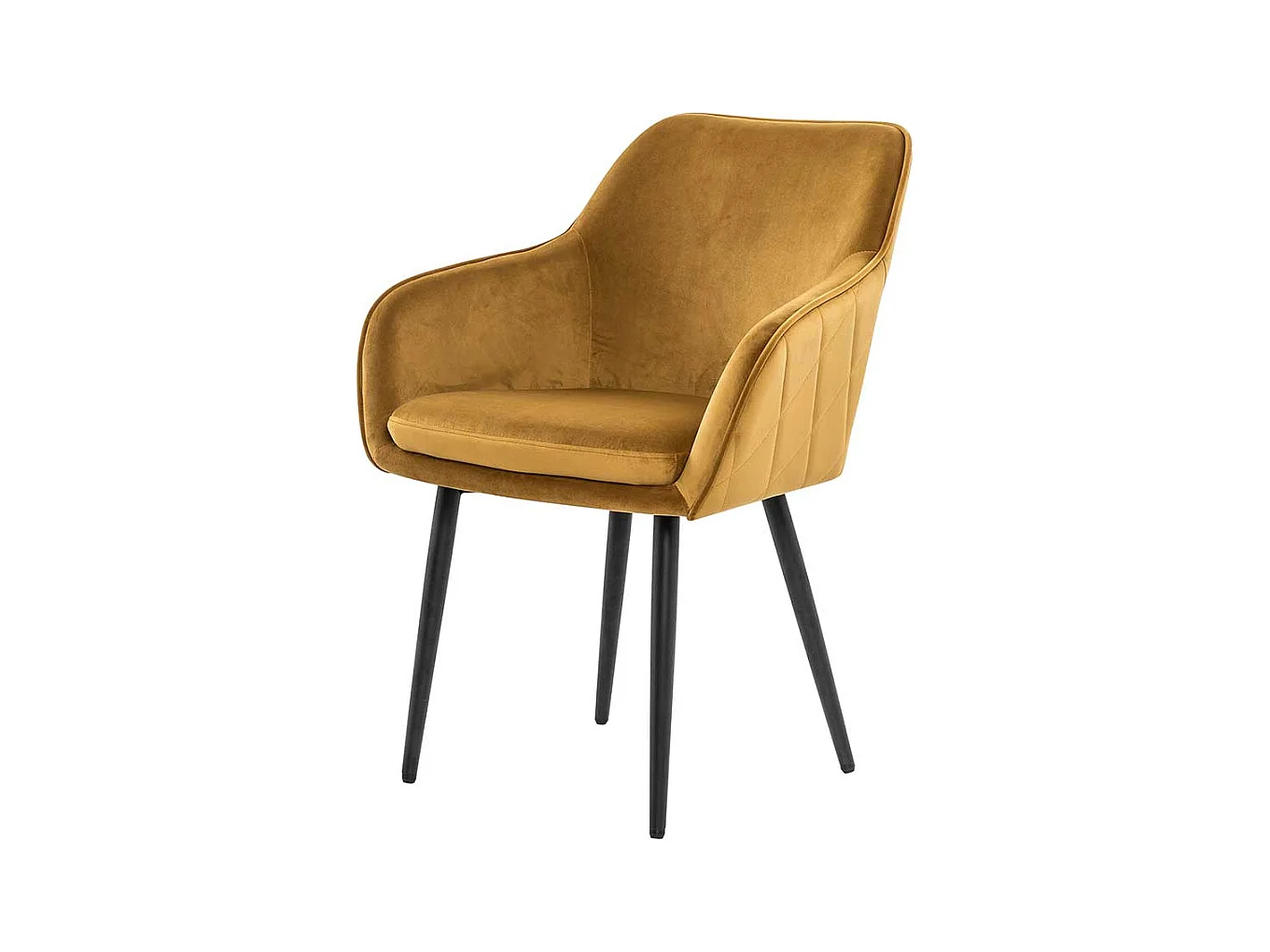 Polsterst�hle in Gelb Samt Retro Design