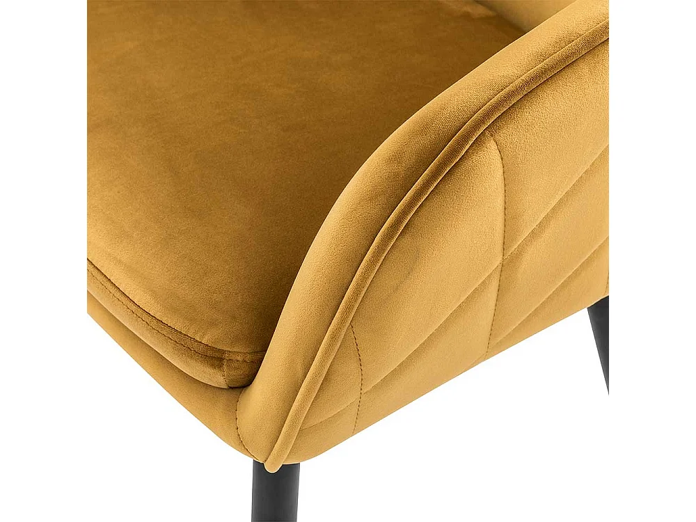 Polsterstühle in Gelb Samt Retro Design