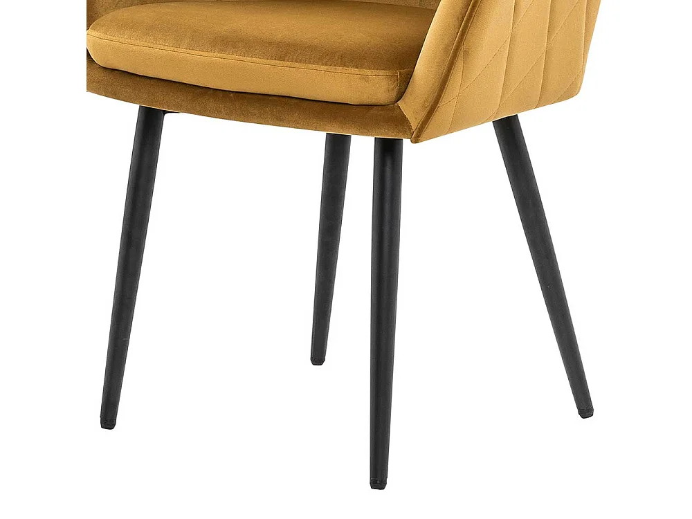 Polsterstühle in Gelb Samt Retro Design