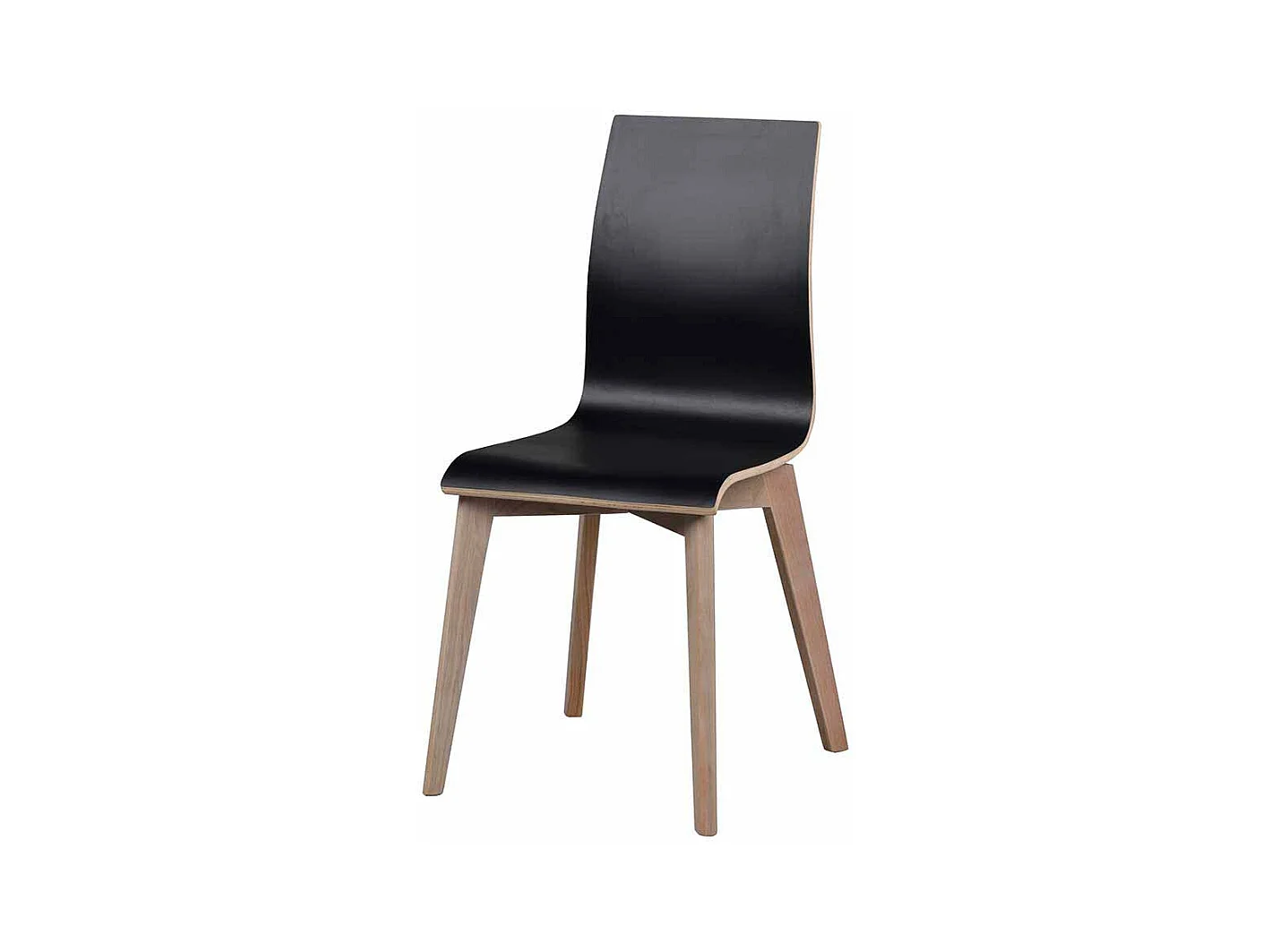 Stuhl Set in Schwarz Eiche White Wash Holzbeine (2er Set)