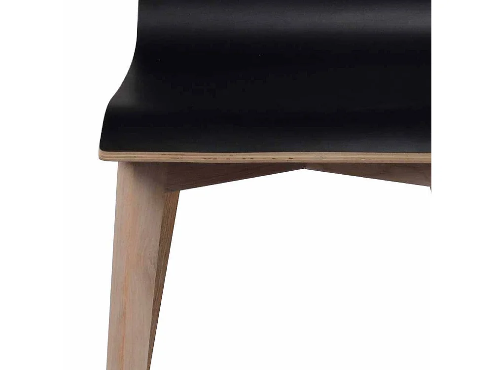 Stuhl Set in Schwarz Eiche White Wash Holzbeine (2er Set)