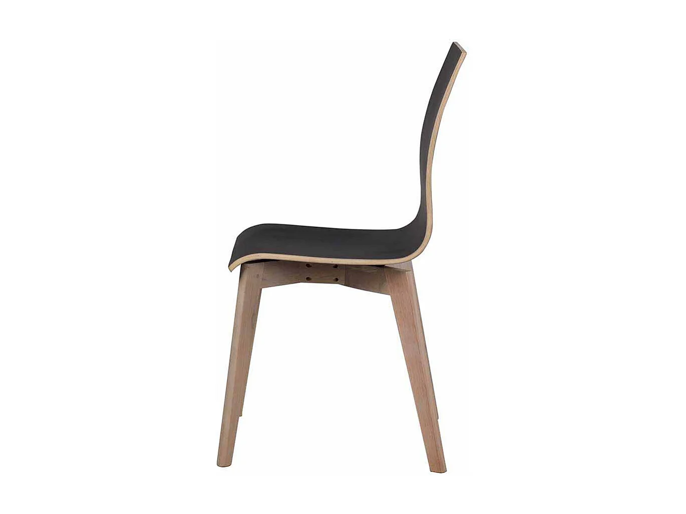 Stuhl Set in Schwarz Eiche White Wash Holzbeine (2er Set)