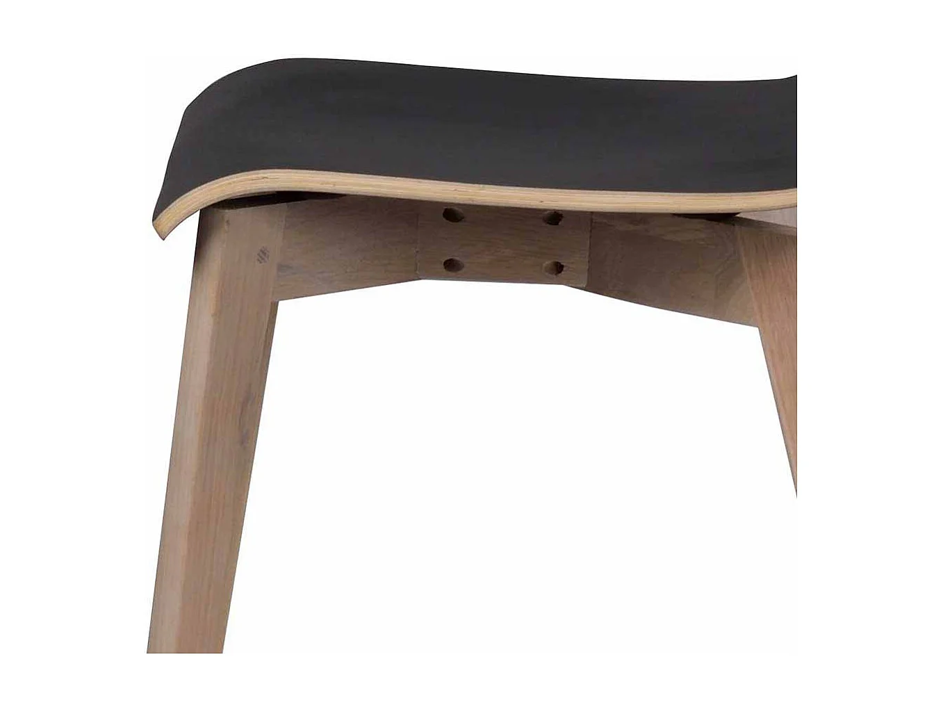 Stuhl Set in Schwarz Eiche White Wash Holzbeine (2er Set)