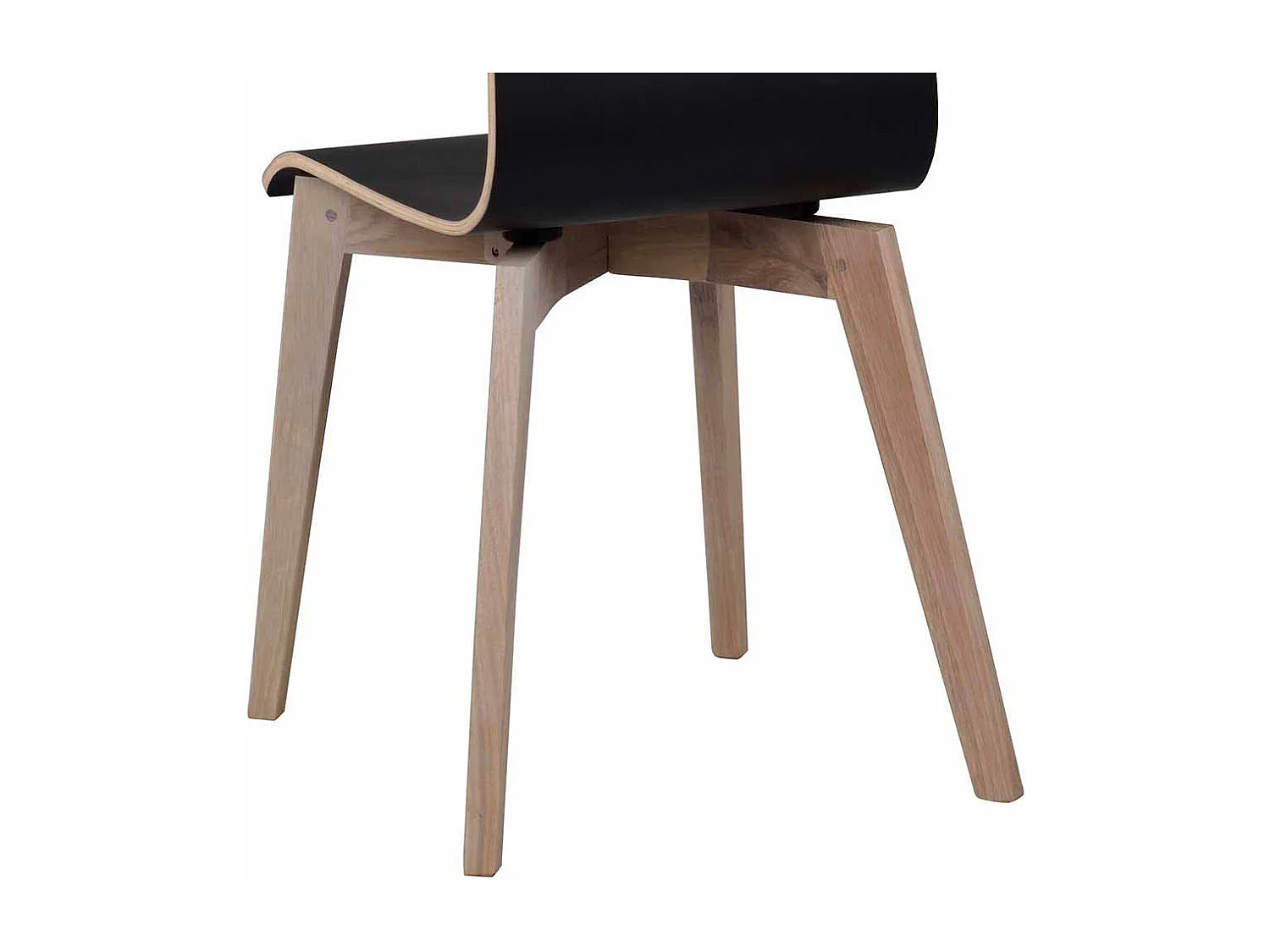 Stuhl Set in Schwarz Eiche White Wash Holzbeine (2er Set)