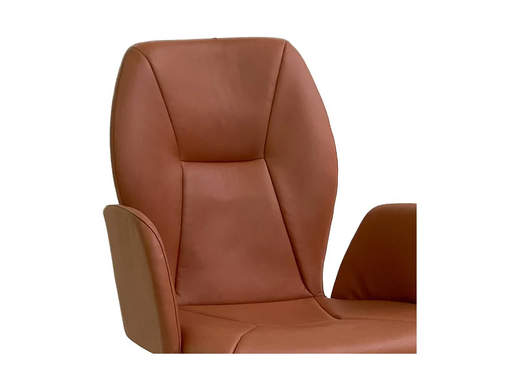 Esszimmerstuhl Armlehnstuhl in Cognac Braun mit Gestell aus Metall