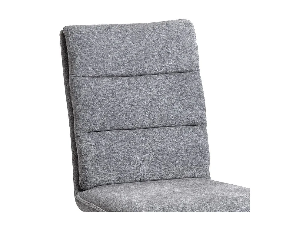 Esstischstuhl Polsterstuhl in Grau aus Flockstoff (2er Set)