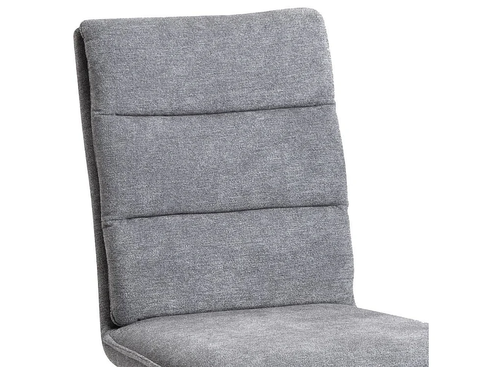 Esstischstuhl Polsterstuhl in Grau aus Flockstoff (2er Set)