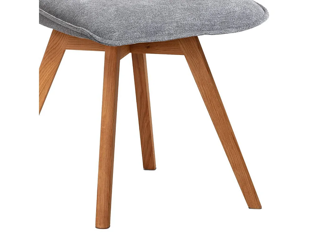 Esstischstuhl Polsterstuhl in Grau aus Flockstoff (2er Set)