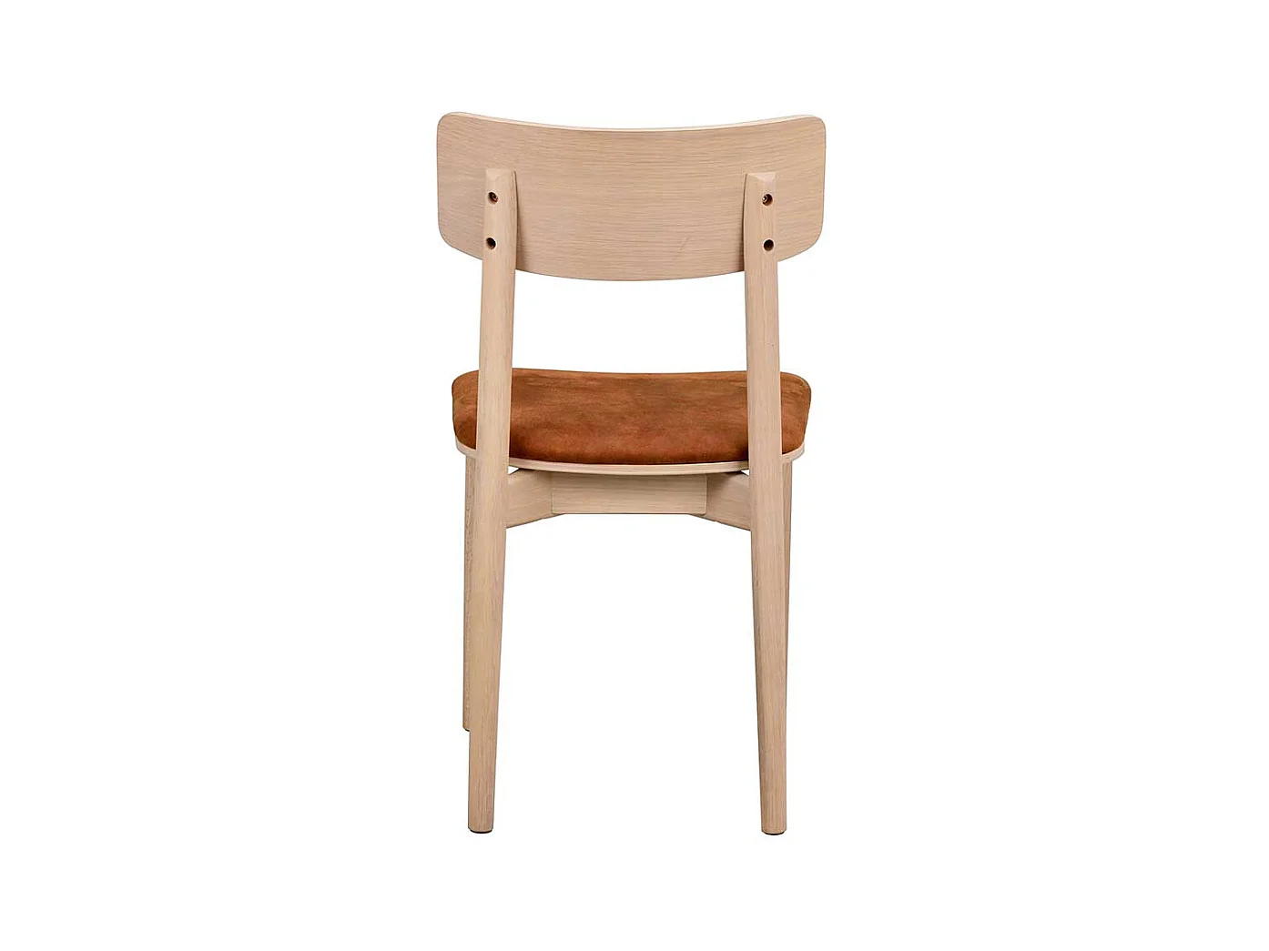 Holzstühle mit Kunstleder in Eiche White Wash Braun (2er Set)