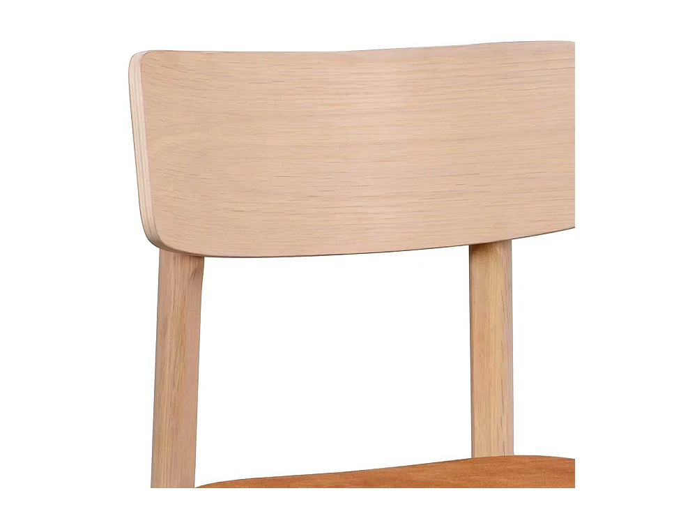 Holzstühle mit Kunstleder in Eiche White Wash Braun (2er Set)