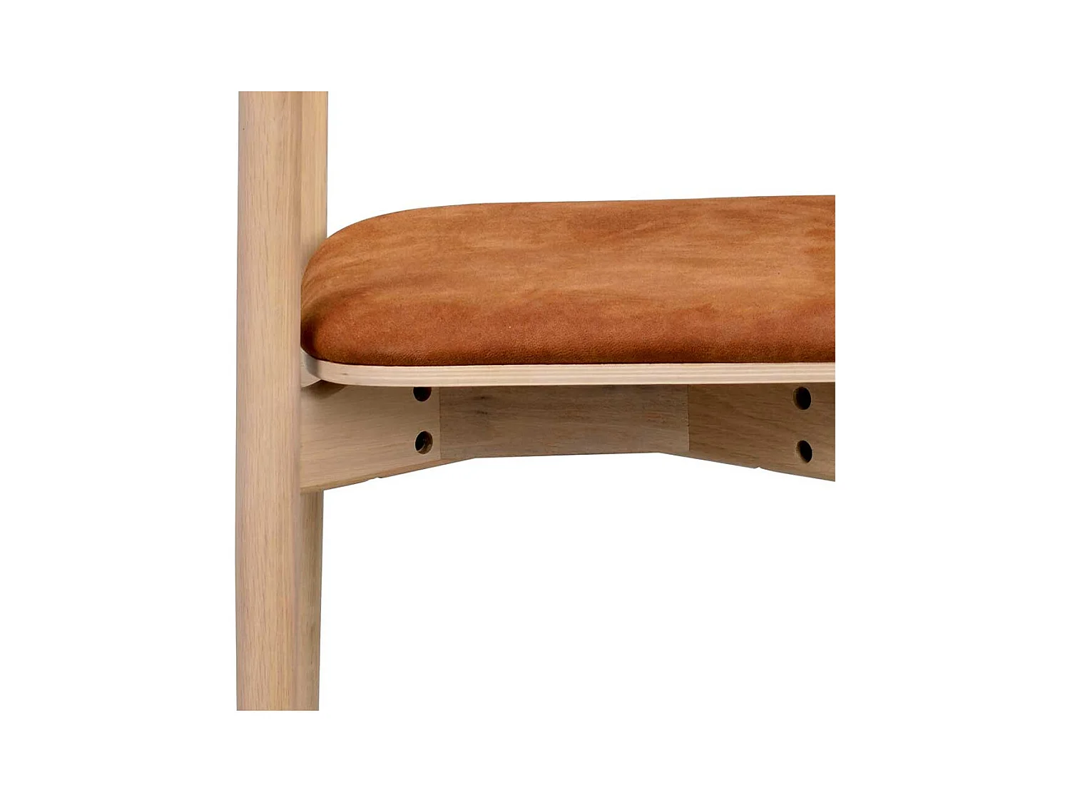 Holzstühle mit Kunstleder in Eiche White Wash Braun (2er Set)