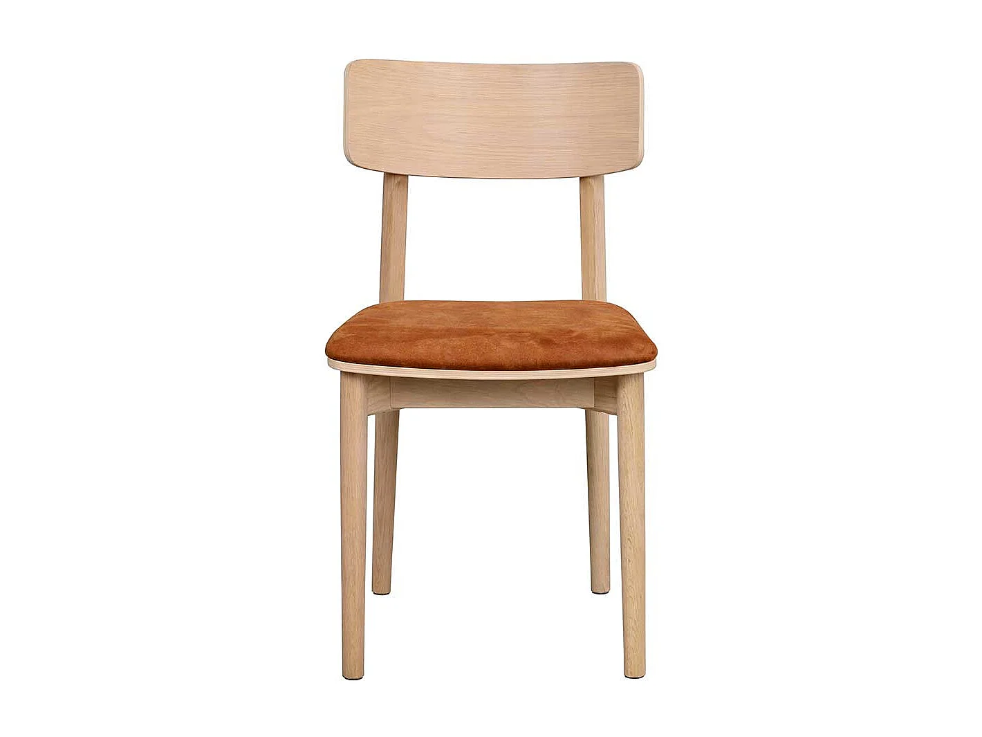 Holzstühle mit Kunstleder in Eiche White Wash Braun (2er Set)