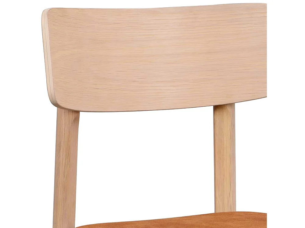 Holzstühle mit Kunstleder in Eiche White Wash Braun (2er Set)