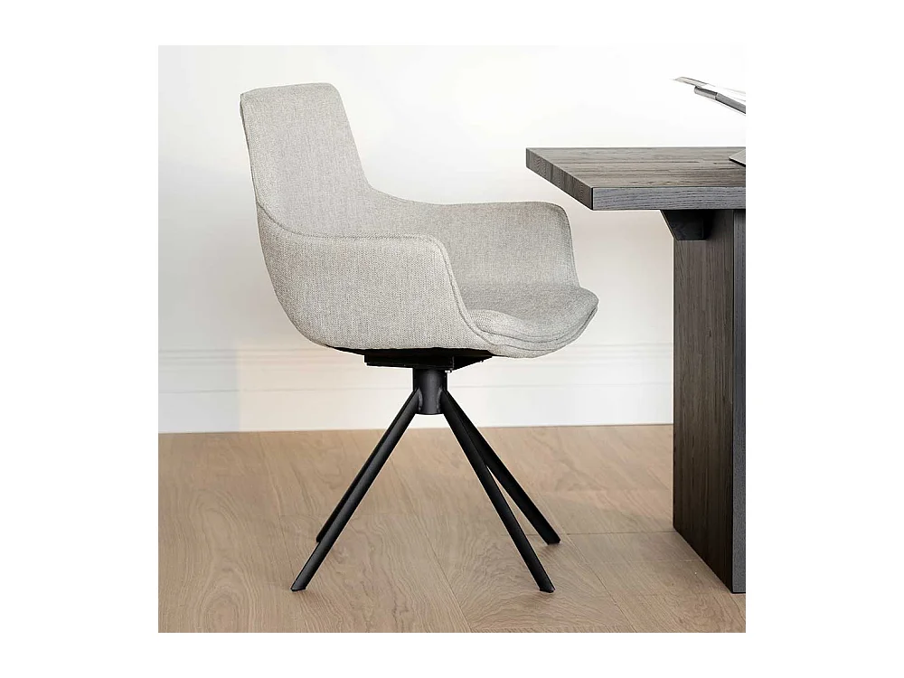 Esszimmerarmlehnstuhl Set in Grau Schwarz (2er Set)