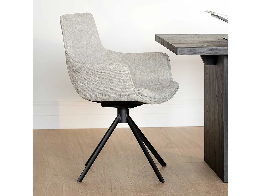 Esszimmerarmlehnstuhl Set in Grau Schwarz (2er Set)