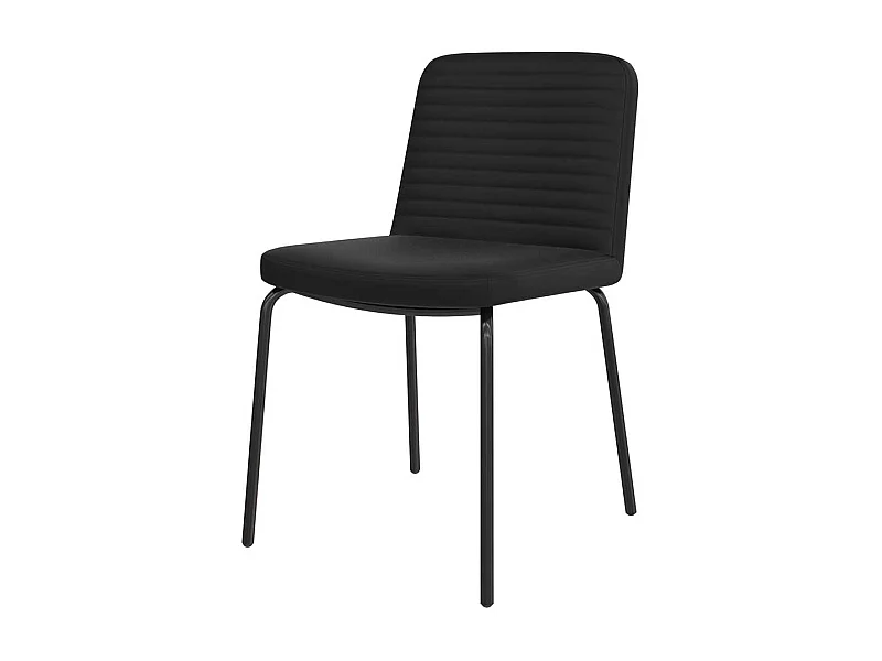 Stuhlset schwarz Kunstleder in modernem Design Gestell aus Metall (2er Set)