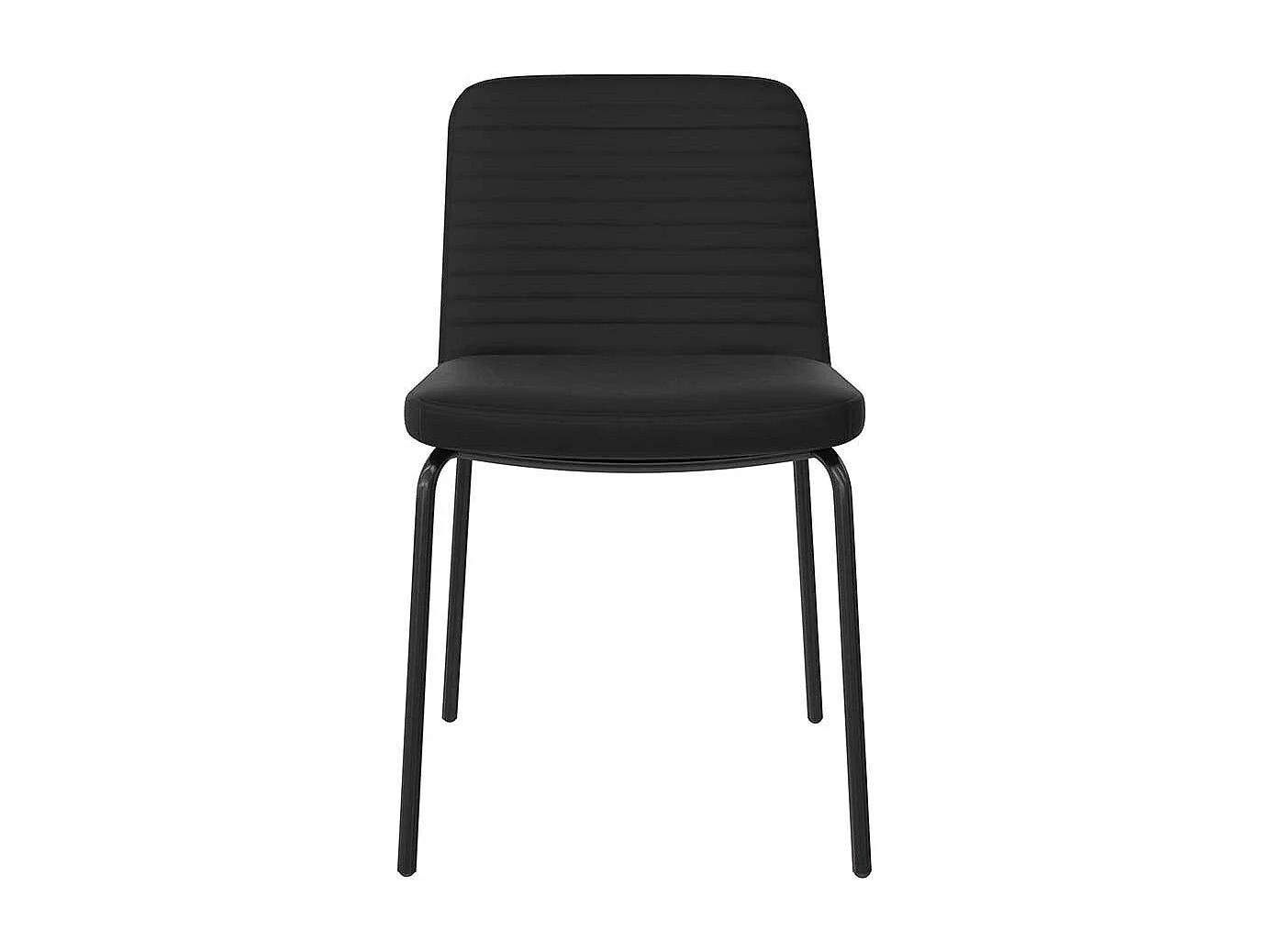 Stuhlset schwarz Kunstleder in modernem Design Gestell aus Metall (2er Set)