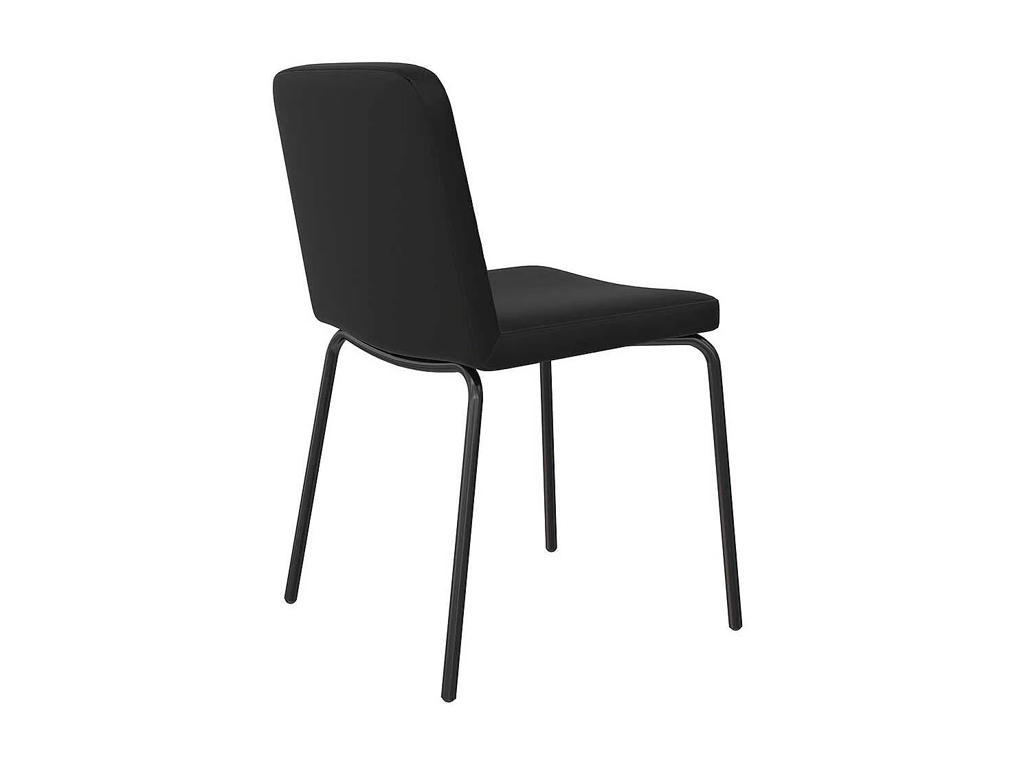 Stuhlset schwarz Kunstleder in modernem Design Gestell aus Metall (2er Set)