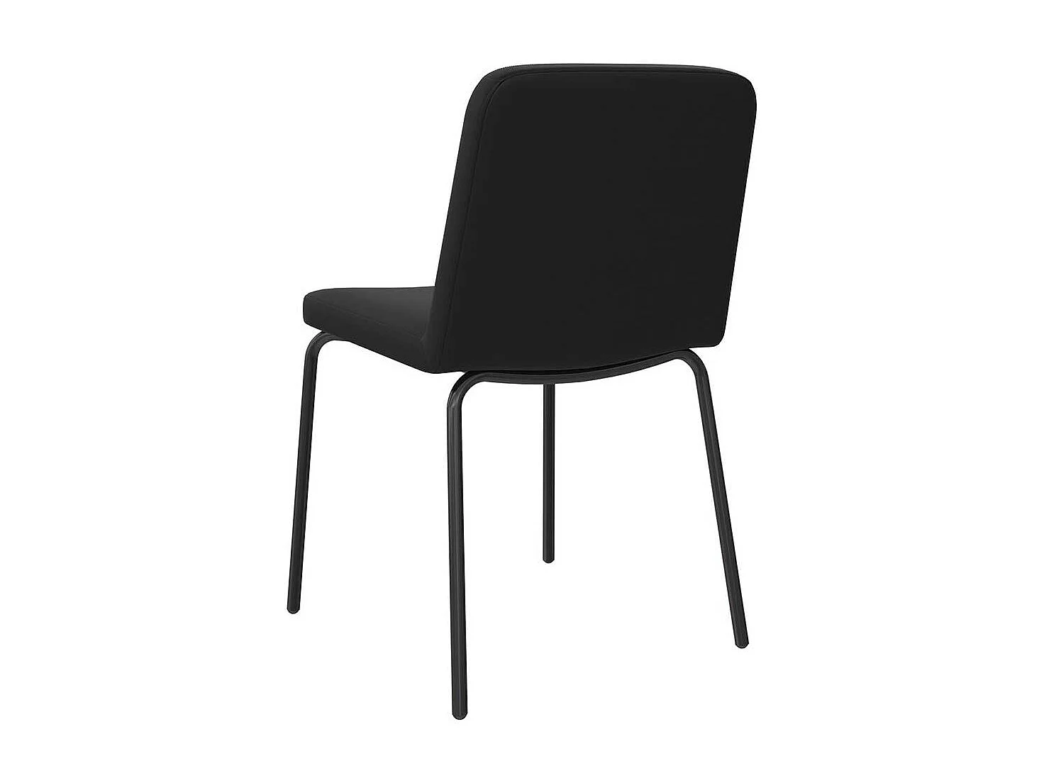 Stuhlset schwarz Kunstleder in modernem Design Gestell aus Metall (2er Set)