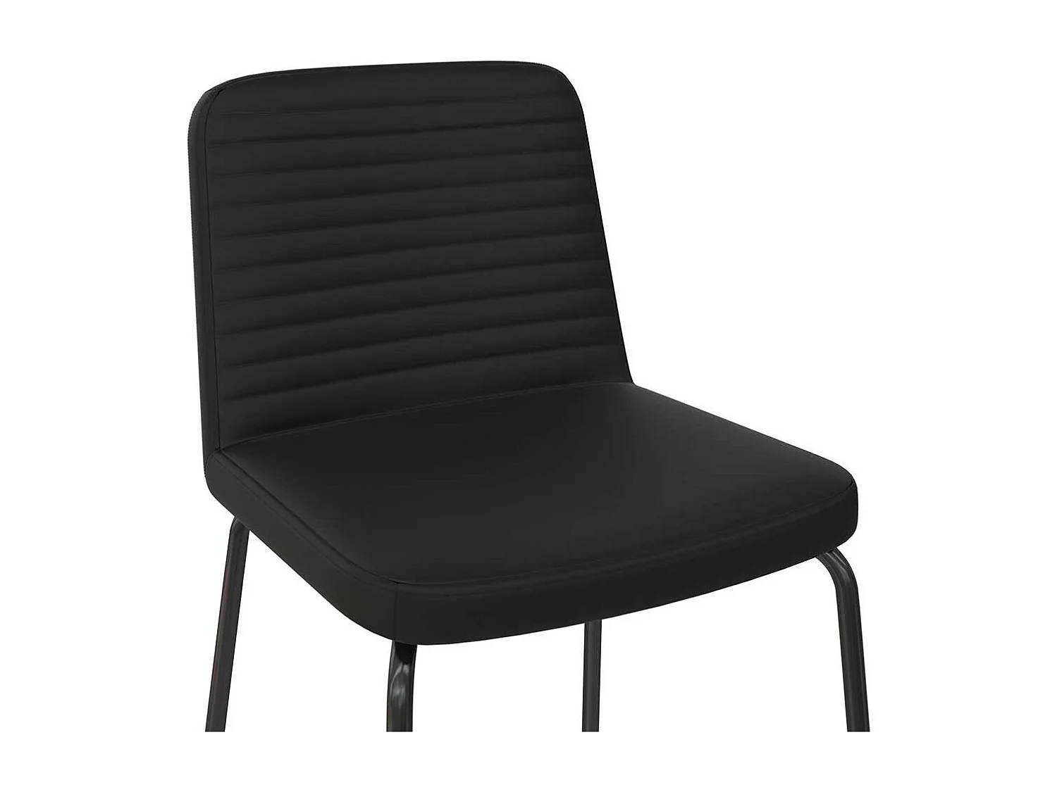 Stuhlset schwarz Kunstleder in modernem Design Gestell aus Metall (2er Set)