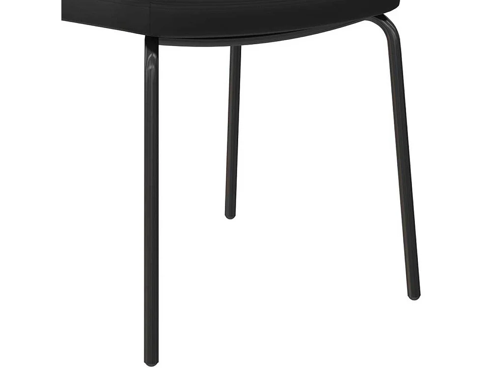 Stuhlset schwarz Kunstleder in modernem Design Gestell aus Metall (2er Set)