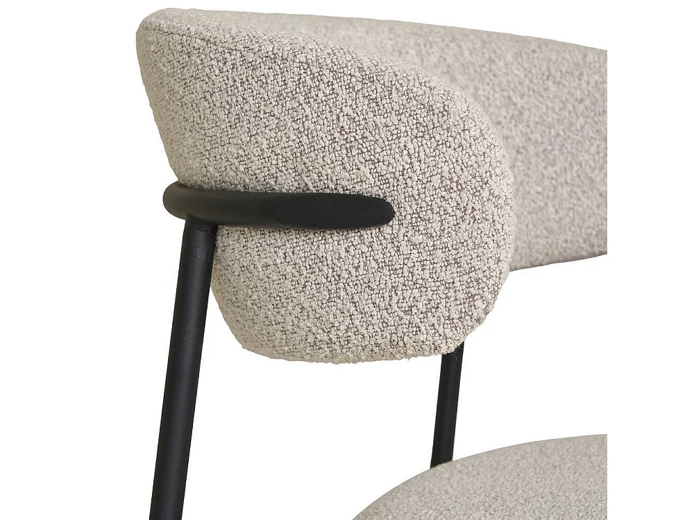 Esszimmerstuhl Küchenstuhl in Beige mit gepolsterter Rückenlehne (2er Set)