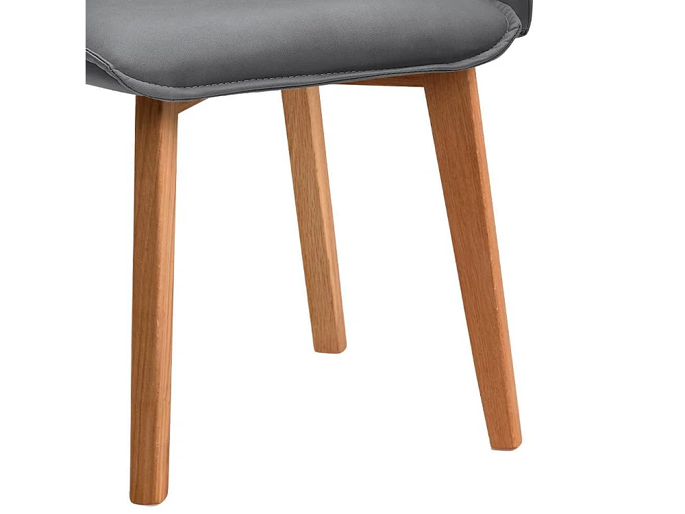 Armlehnstuhl Esszimmerstuhl in Dunkelgrau mit aufwendigen Steppungen