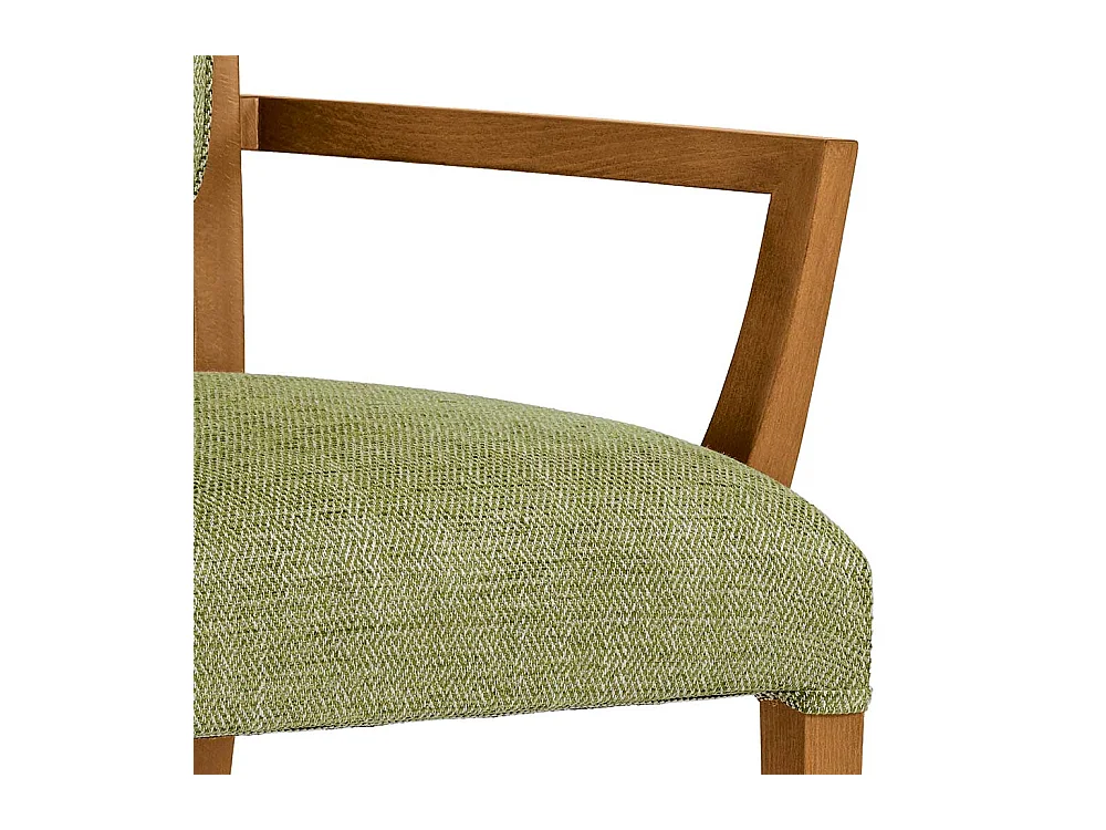 Lehnstuhl im klassischen Stil Oliv Grün und Buchefarben